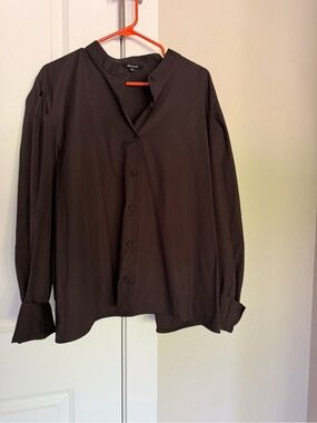 Madewell Chocolate Brown Poplin Button Down